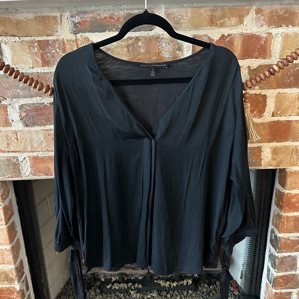 White House Black Market Black Blouse